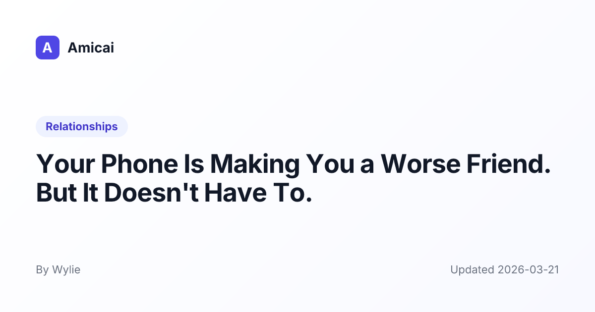 Illustrated preview for Your Phone Is Making You a Worse Friend. But It Doesn't Have To.