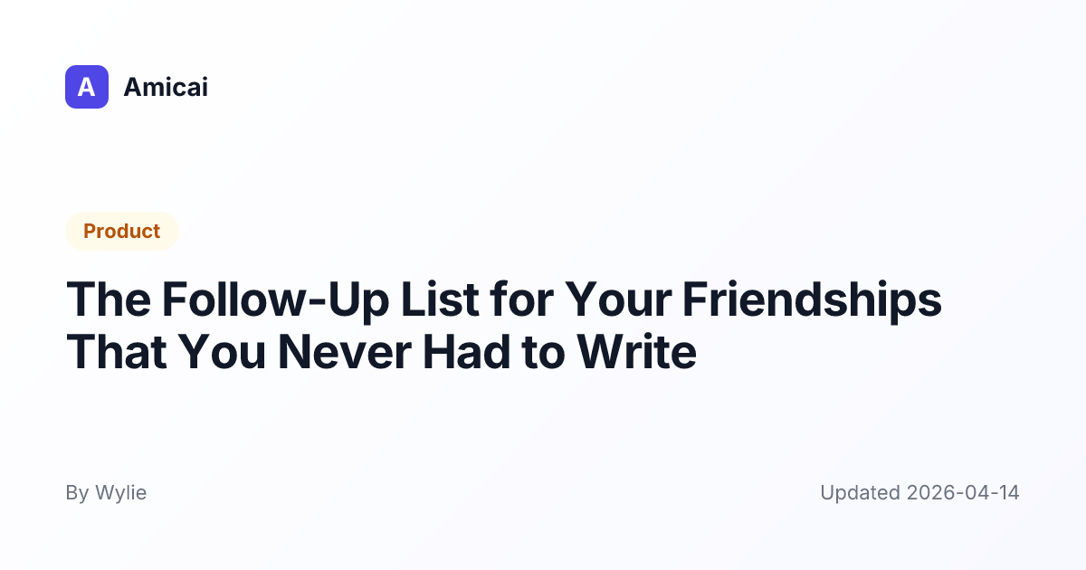 Illustrated preview for The Follow-Up List for Your Friendships That You Never Had to Write
