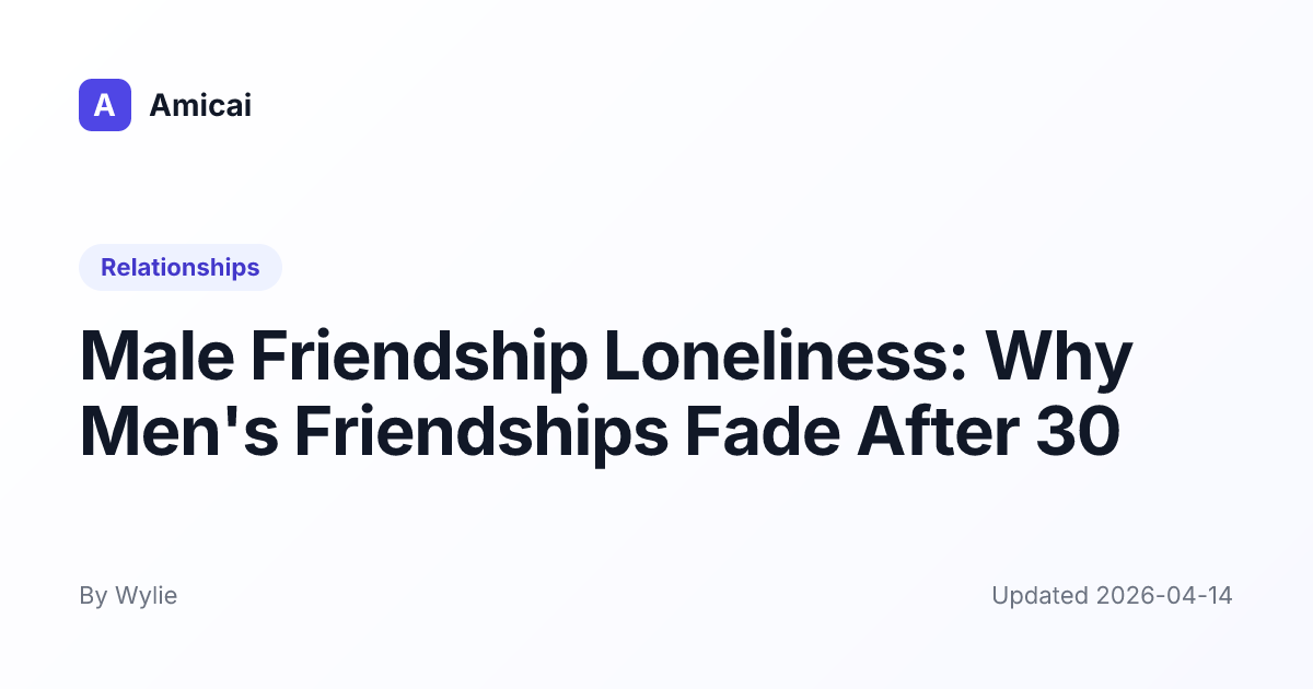 Illustrated preview for Male Friendship Loneliness: Why Men's Friendships Fade After 30